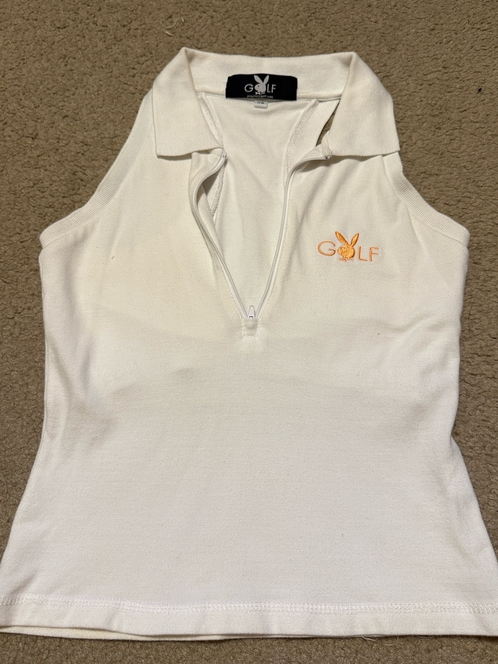 PLAYBOY Sleeveless GOLF Zip Polo Tank